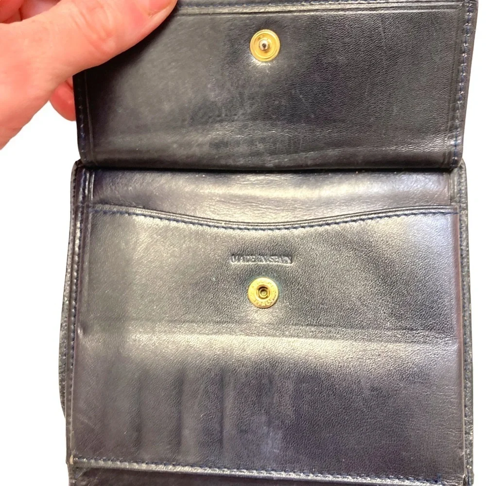 Loewe black blue leather wallet unisex